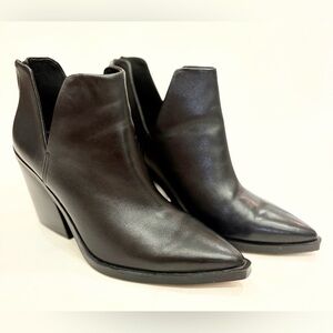 Vince Camuto Black Leather Ankle Booties
